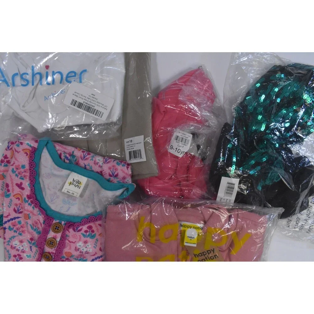 Wholesale Bulk Lot Of 10 Girls Size Large 10/12 Mixed Season Tops Bottoms
